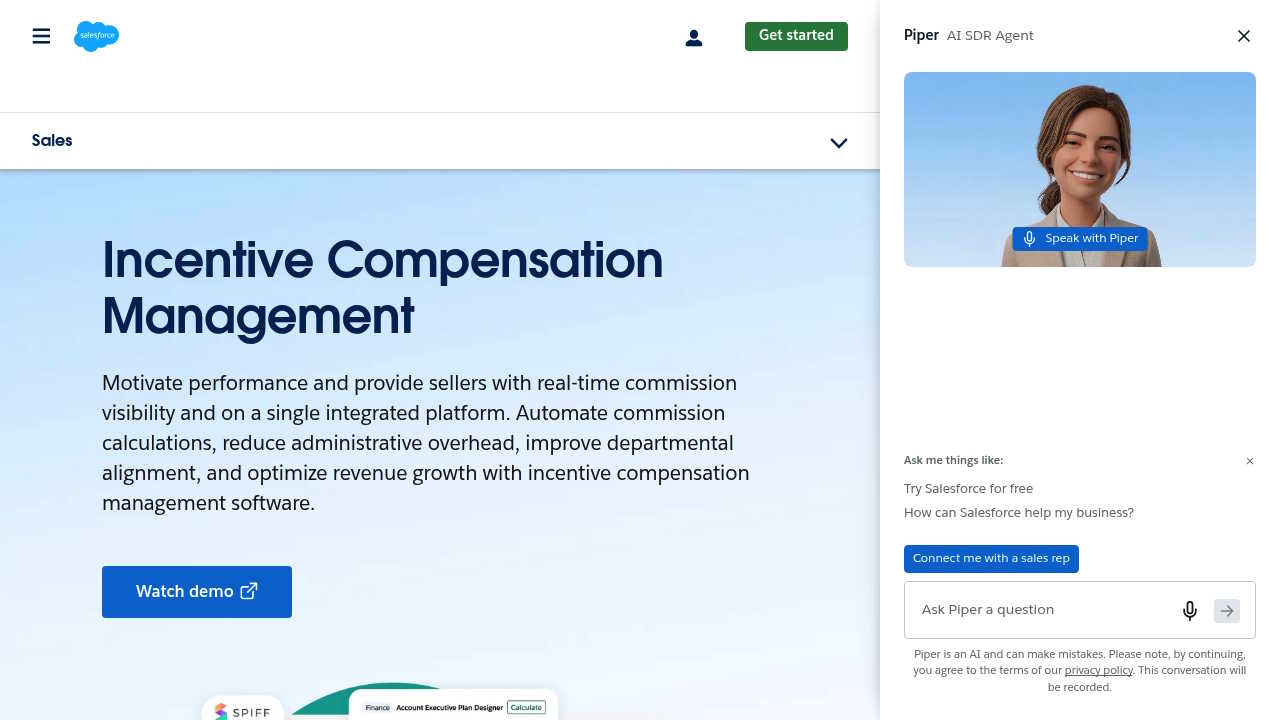 Salesforce Spiff commission platform