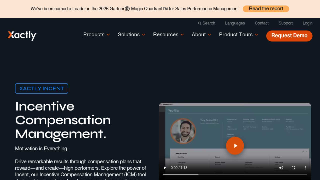 Xactly Incent enterprise ICM platform
